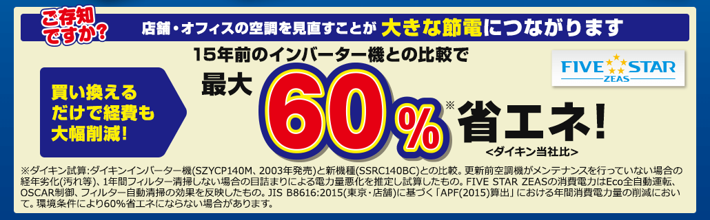 店舗・オフィスの空調を見直すことが大きな節電につながります